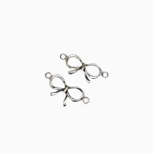 Silver Bow Connector Charm