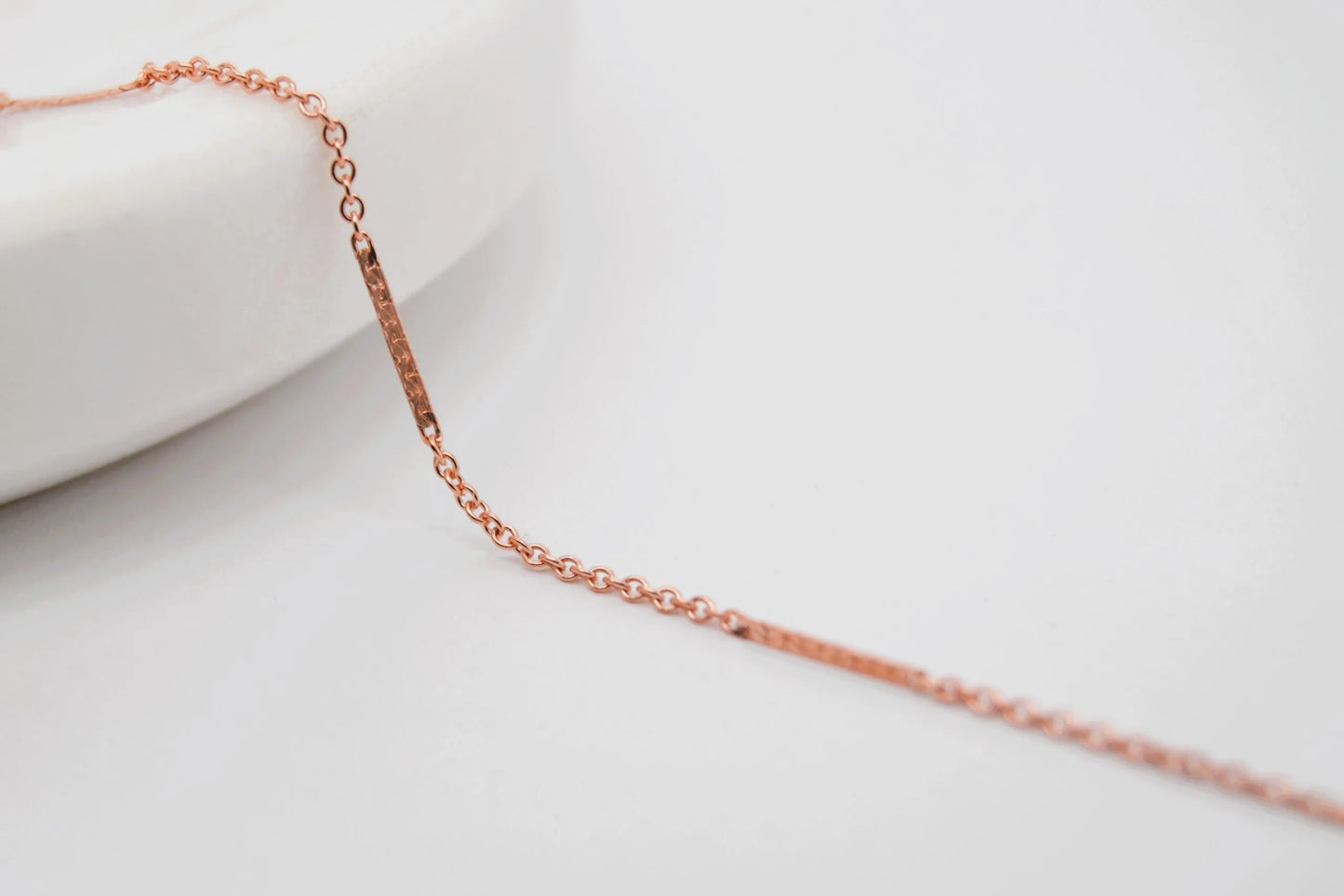 Cable Chain With Bar Rose Gold Filled