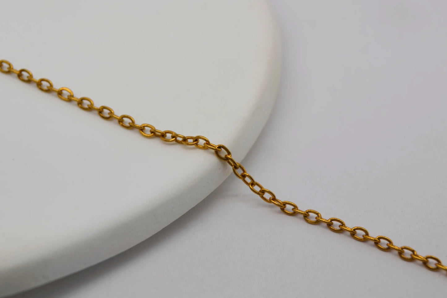 Gold Plated Stainless Steel Flat Chain