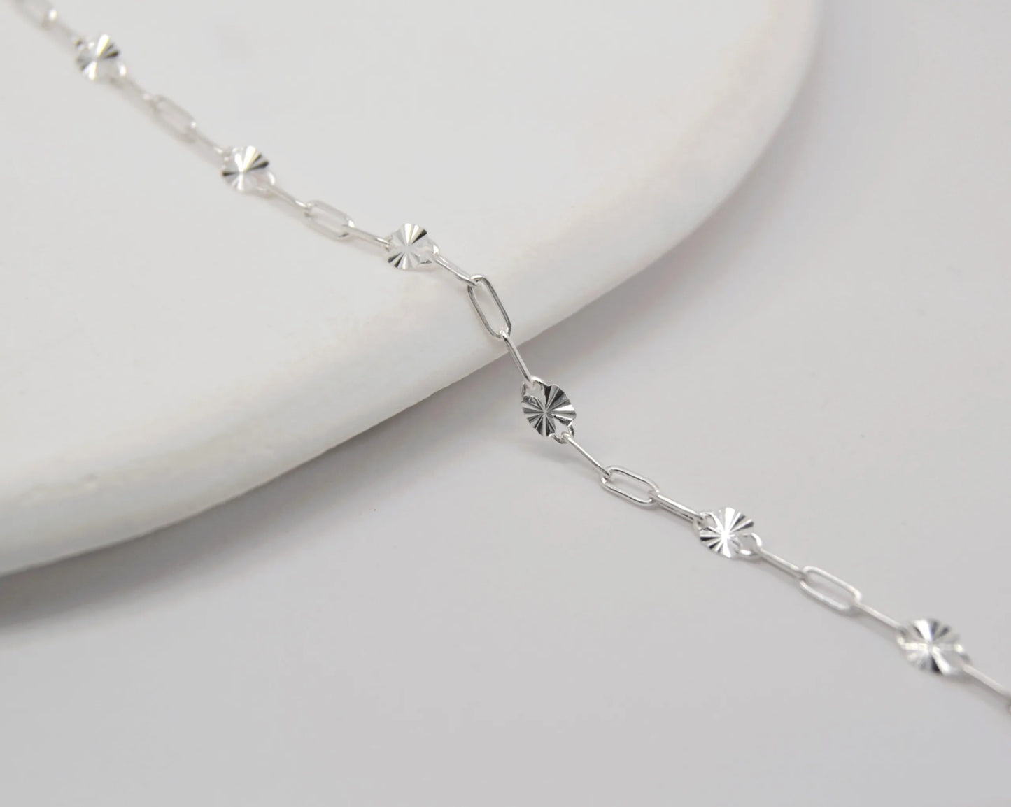 Silver Small Paperclip Spacer Chain