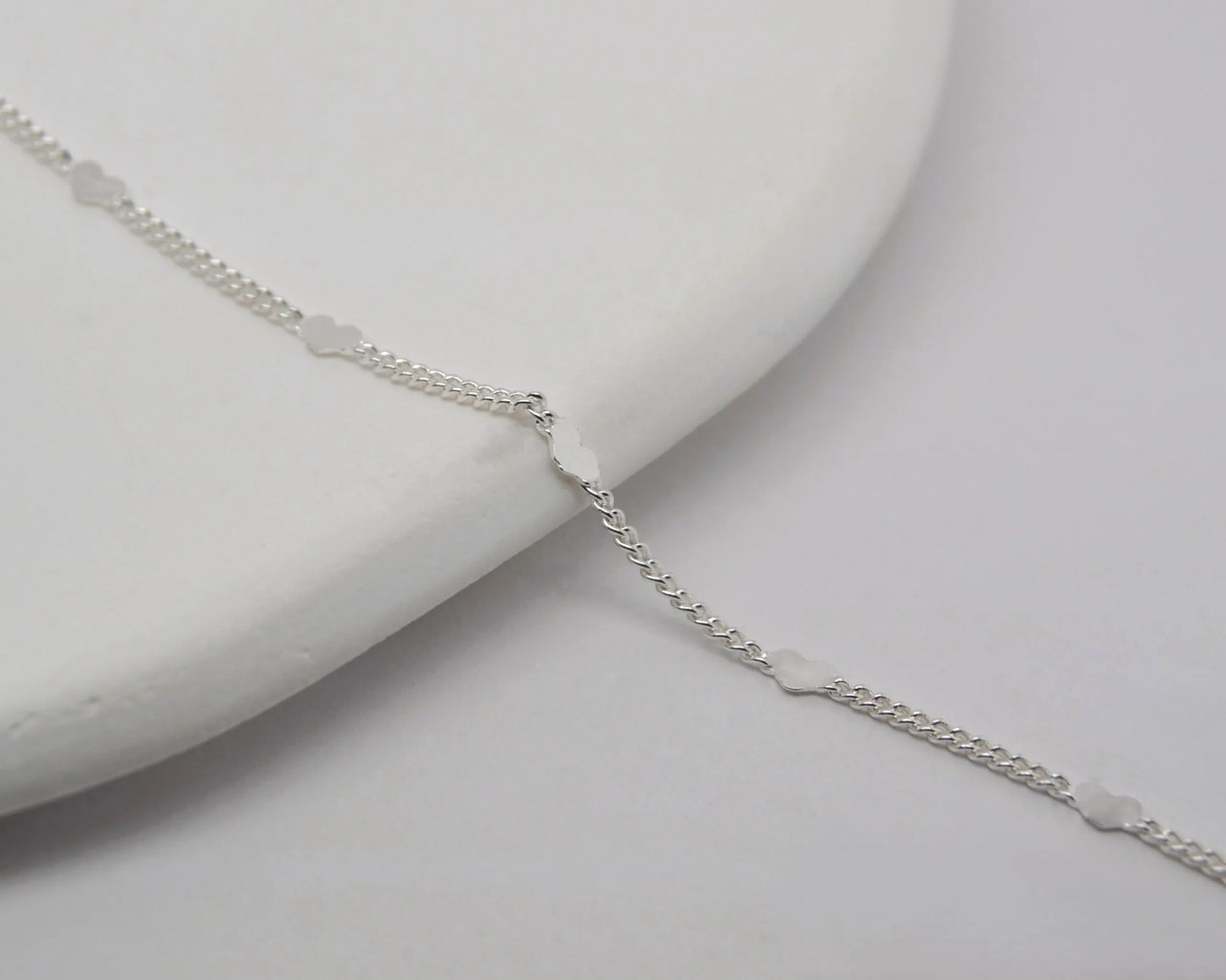 Silver Heart Spacer Chain