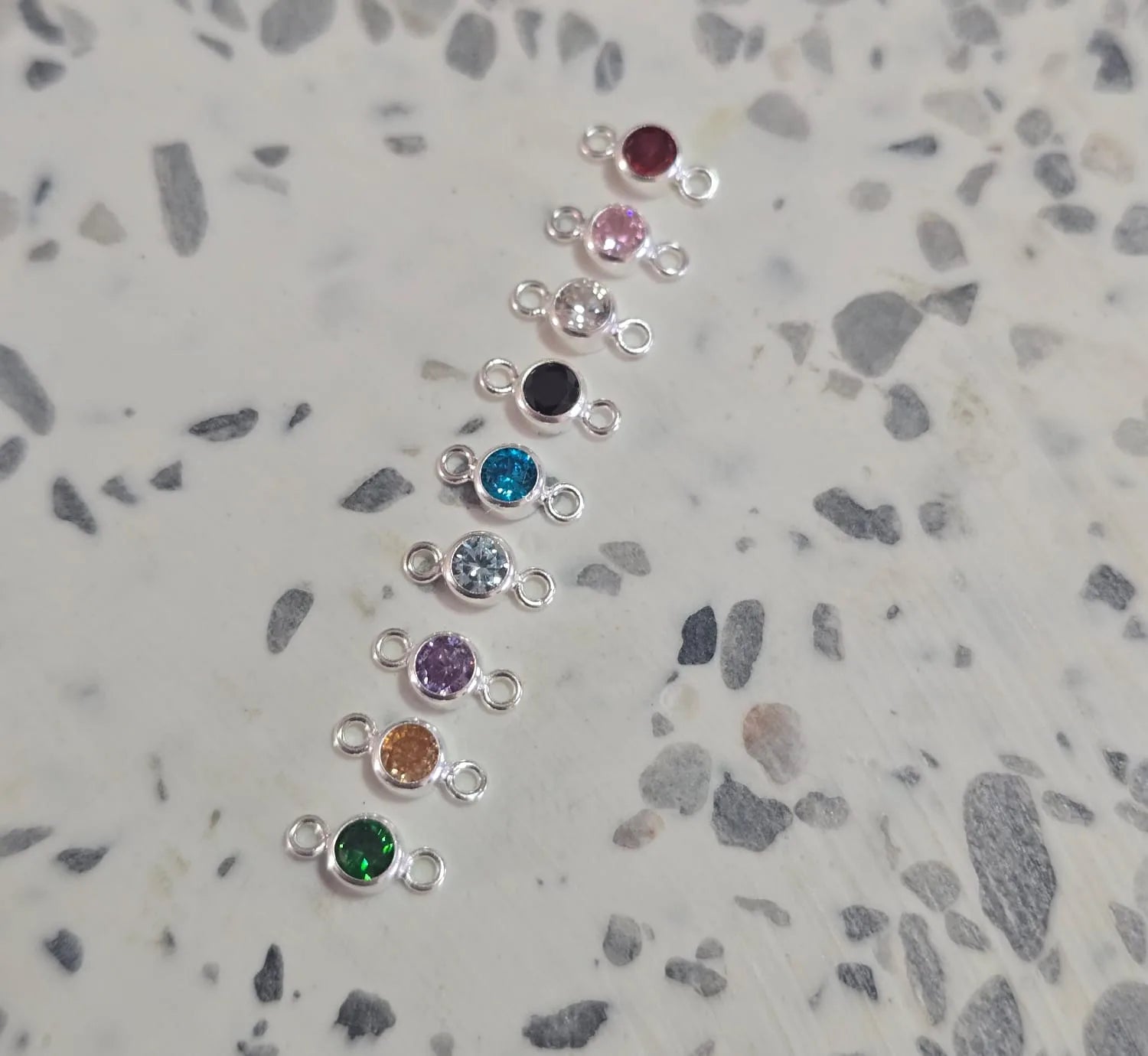 3mm Sterling Silver Birthstone Connector