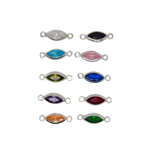 Silver Marquise Connector