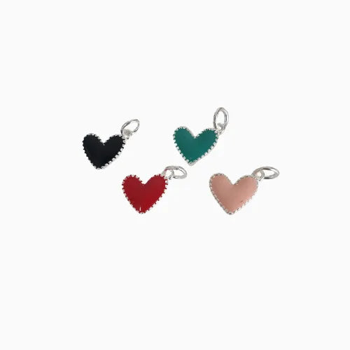 Silver Small Colour Heart
