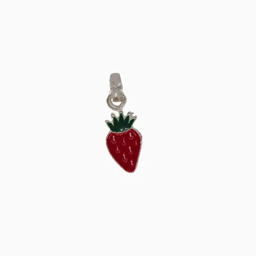 Silver Strawberry Charm