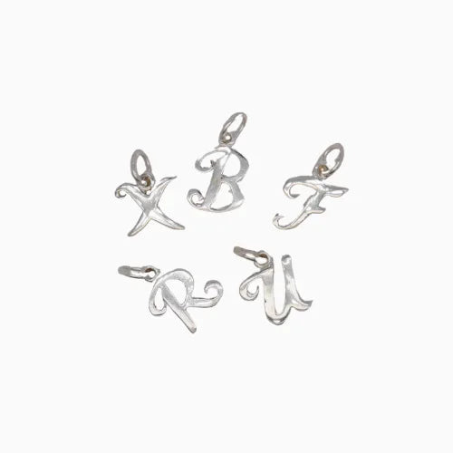 Silver Hanging Cursive Initial