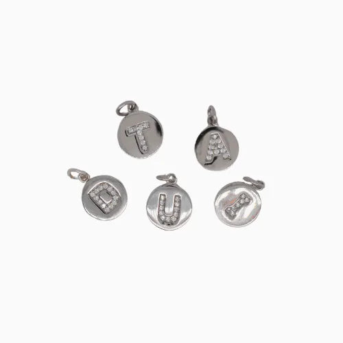 Silver Disk Initial Charm