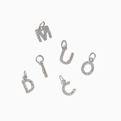 Silver Cut-out Bling Initial