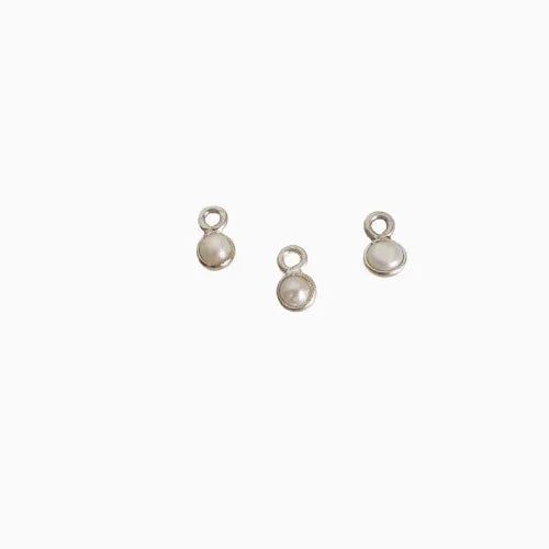 Silver Hanging Pearl Charm