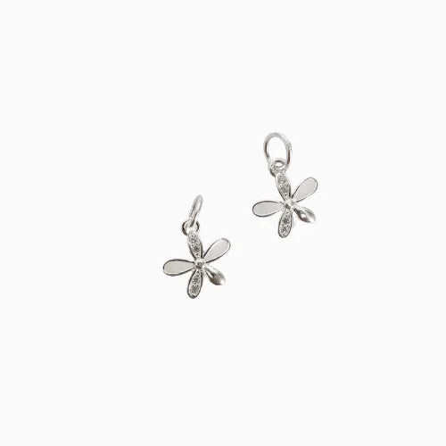 Small Silver Flower Charm