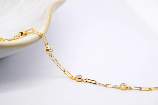 Dainty 14K Gold Filled Paperclip Chain with Charms