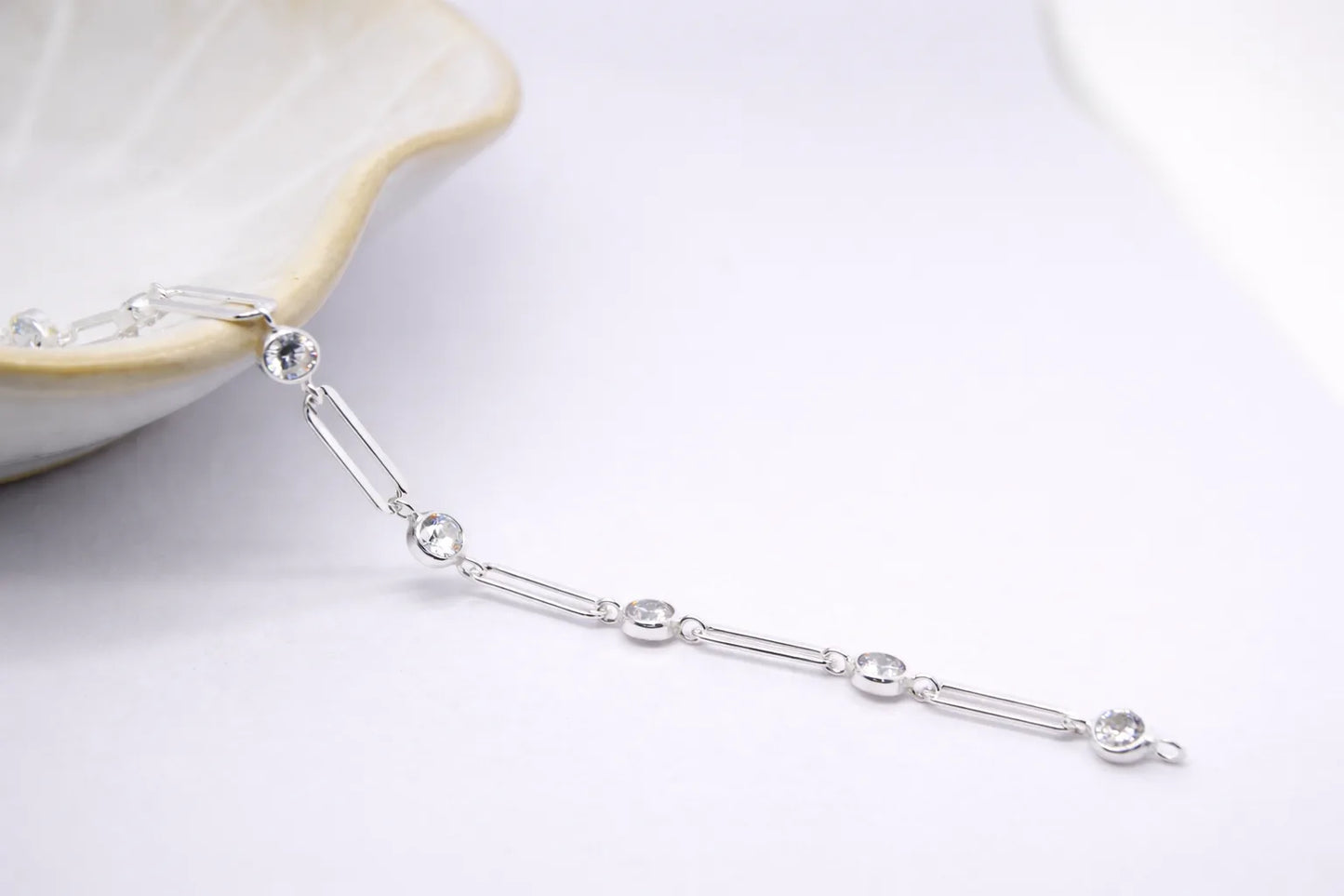 Sterling Silver Paperclip Chain with Charms
