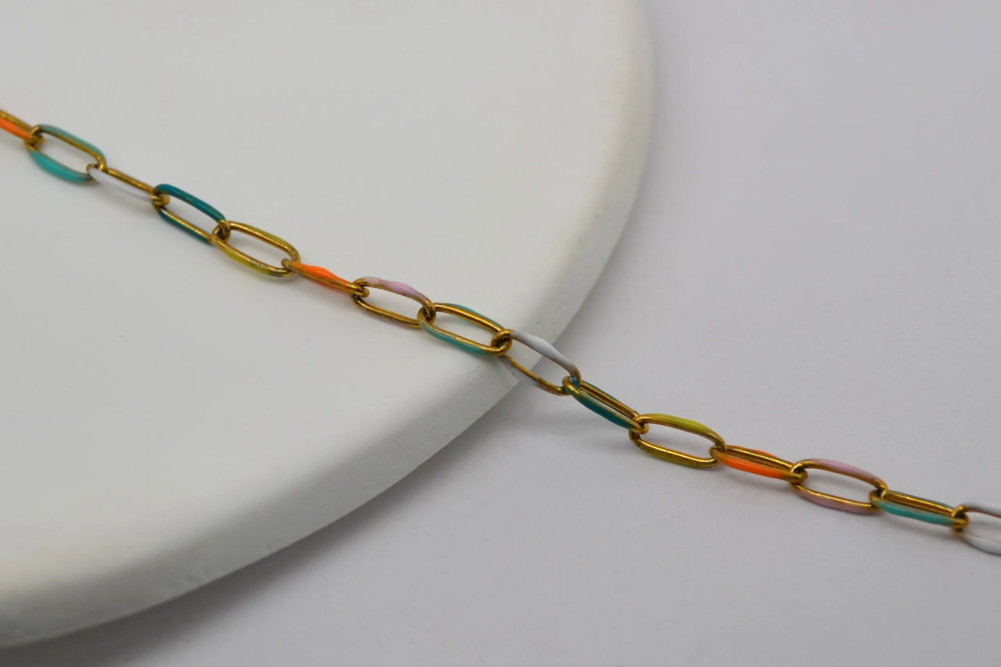 Stainless Steel Gold Drip Oval Chain