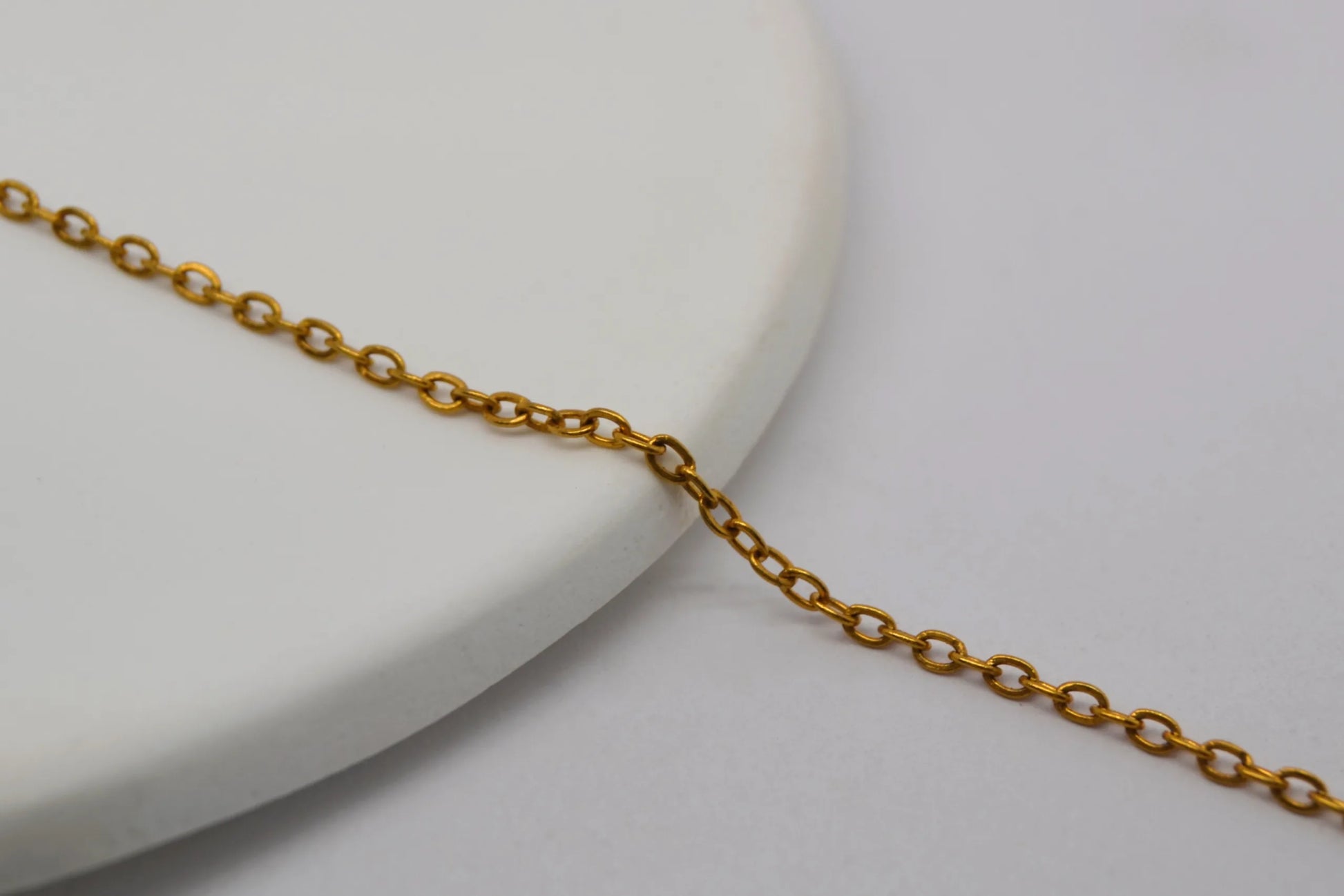 Gold Plated Stainless Steel Flat Chain