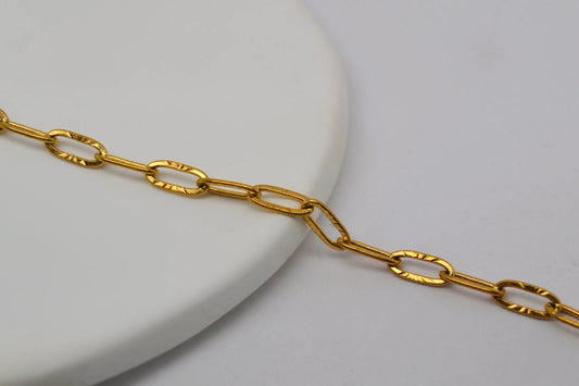 Stainless Steel Gold Patterned Chain