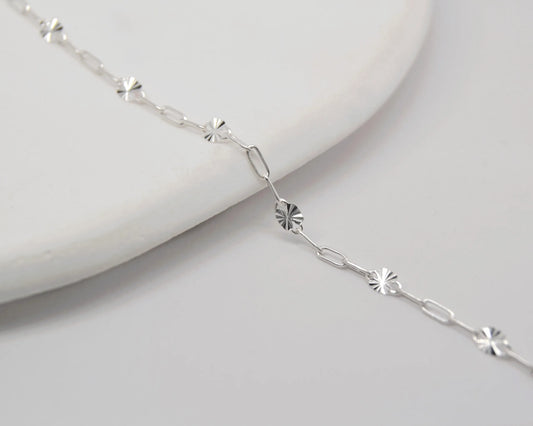 Silver Small Paperclip Spacer Chain