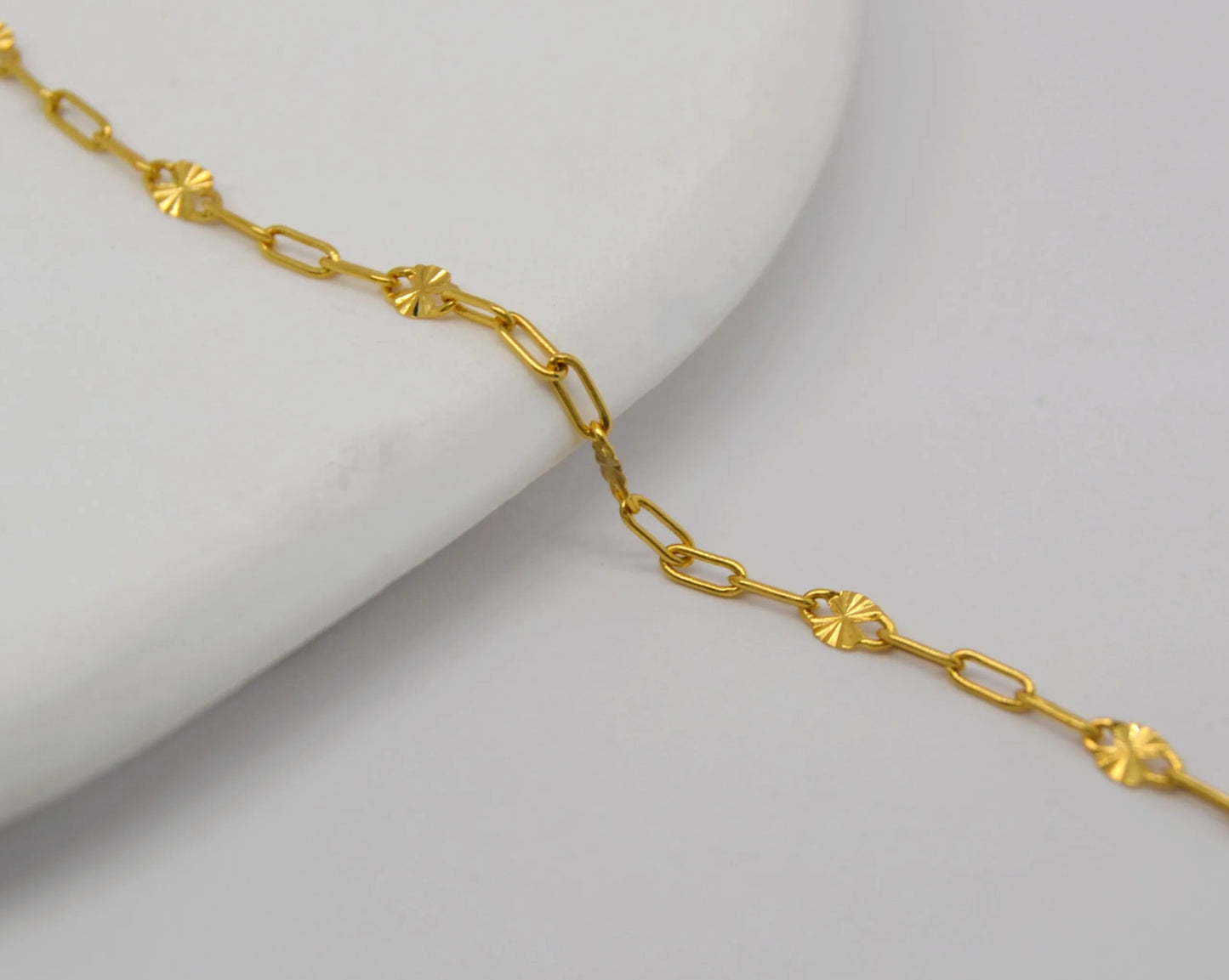Gold Filled Small Paperclip Spacer Chain