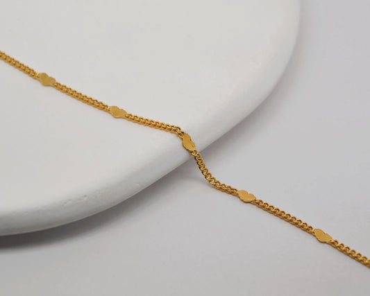 Gold Heart Spacer Chain