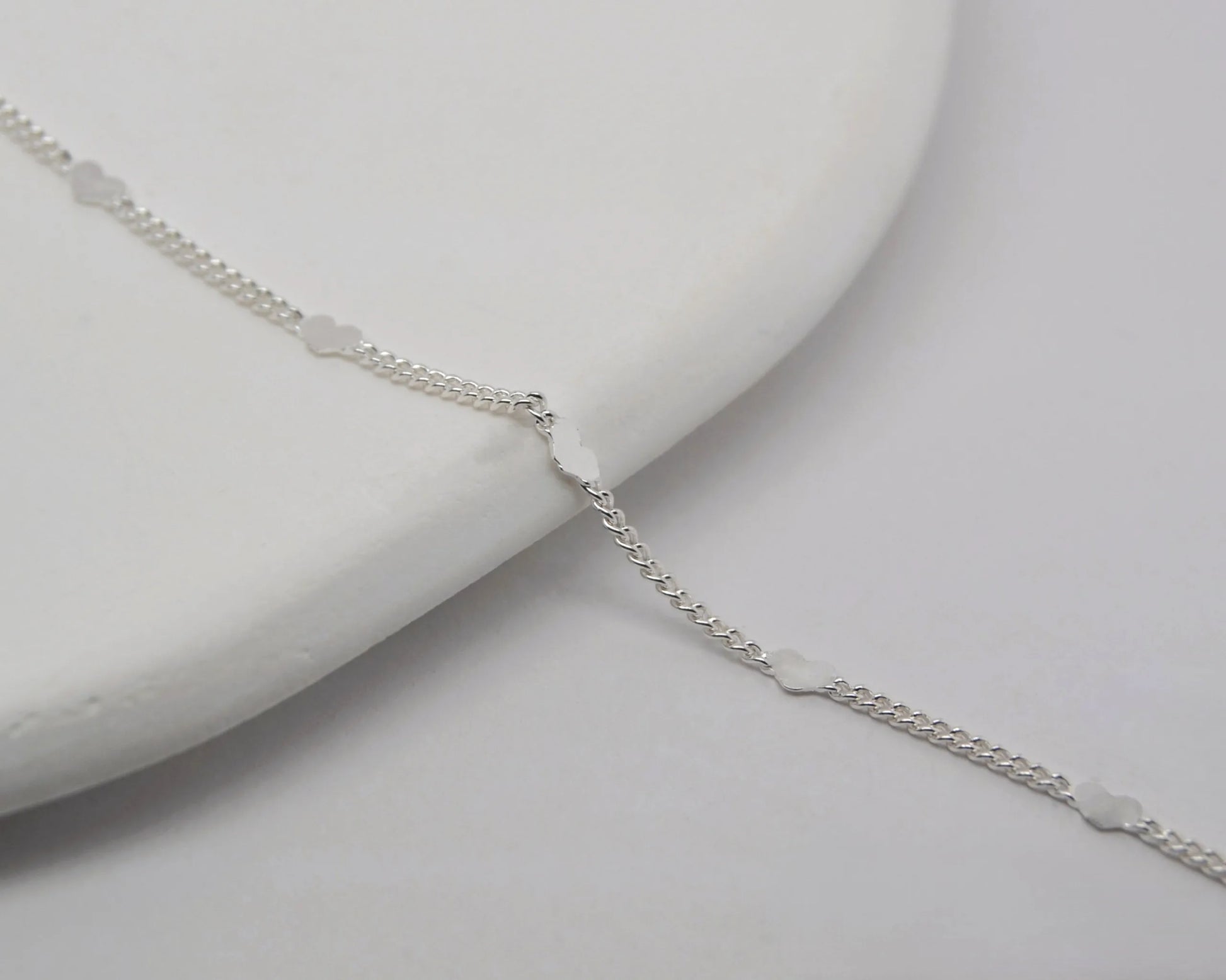 Silver Heart Spacer Chain