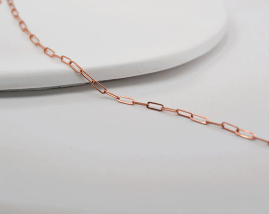 Paperclip Rose Gold Filled Chain