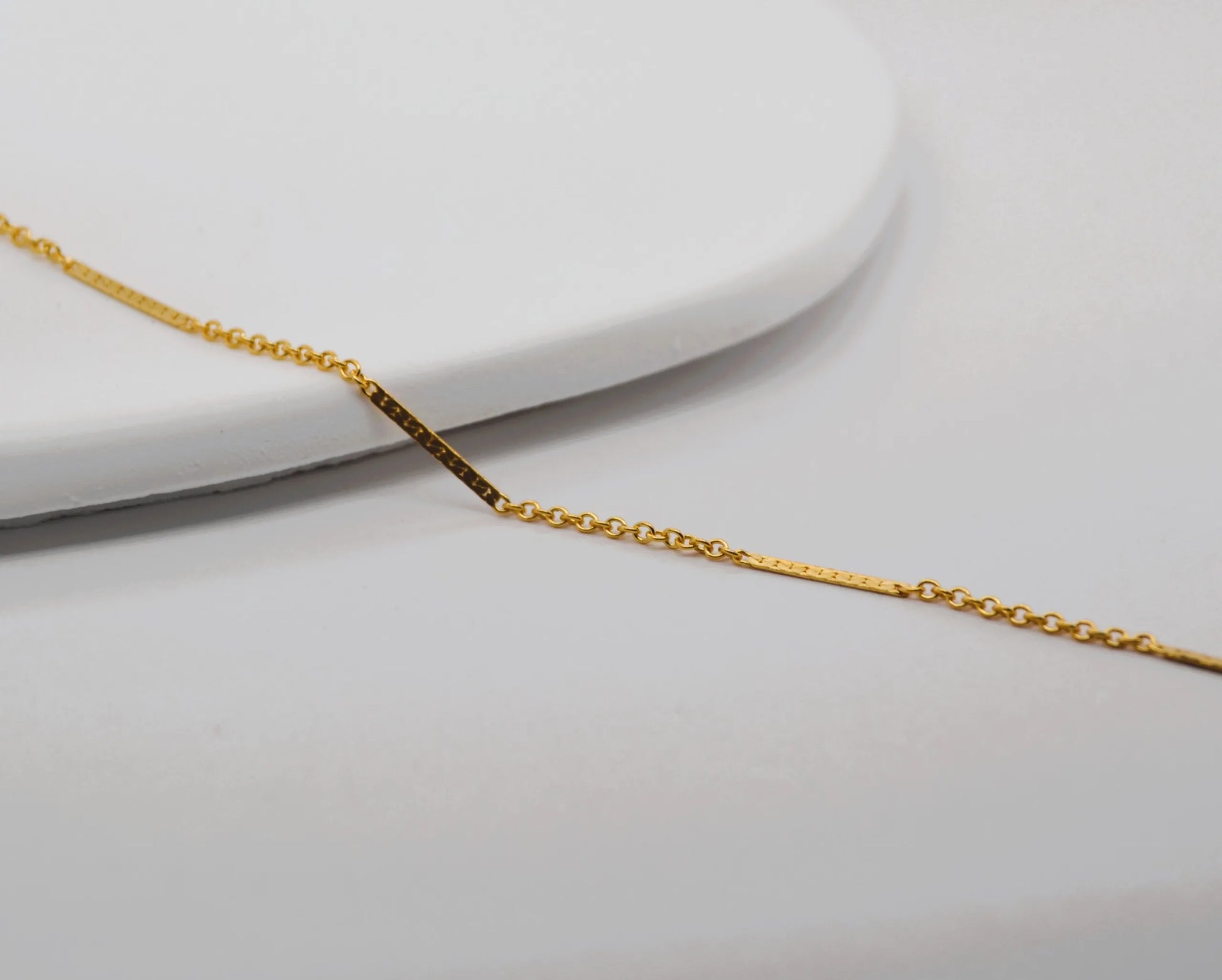 Cable Chain With Bar Gold Filled
