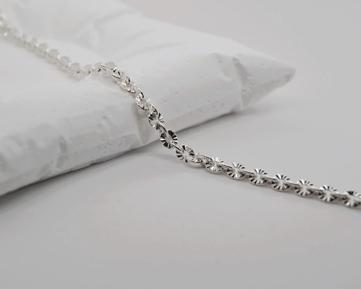 Flat Dapped Mariner Chain 925 Silver