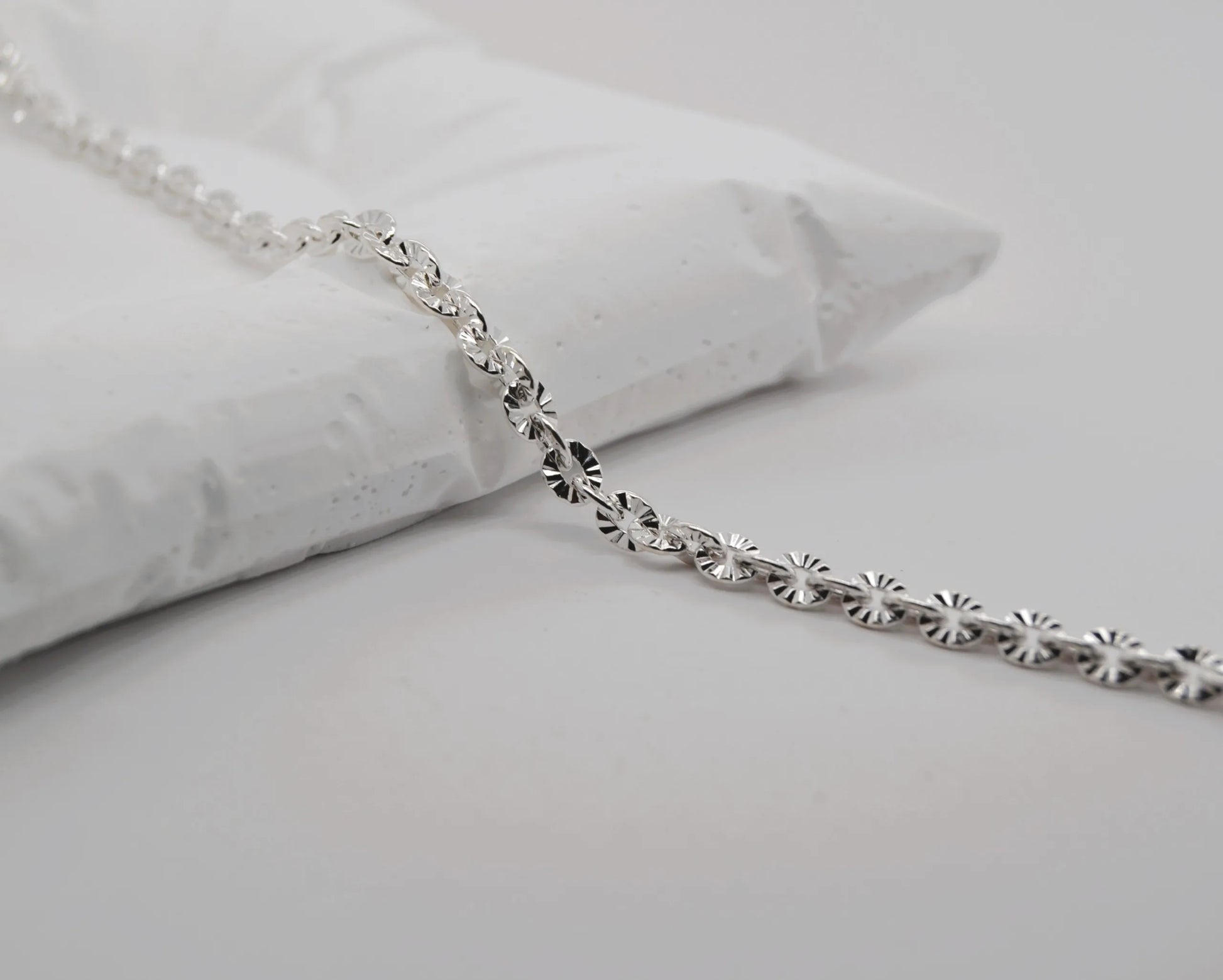 Flat Dapped Mariner Chain 925 Silver