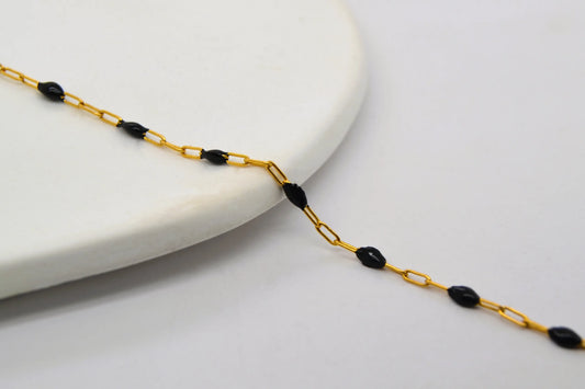 Black Enamel Chain Gold Filled