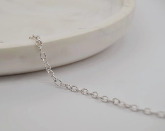 Cable Patterned Sterling Silver