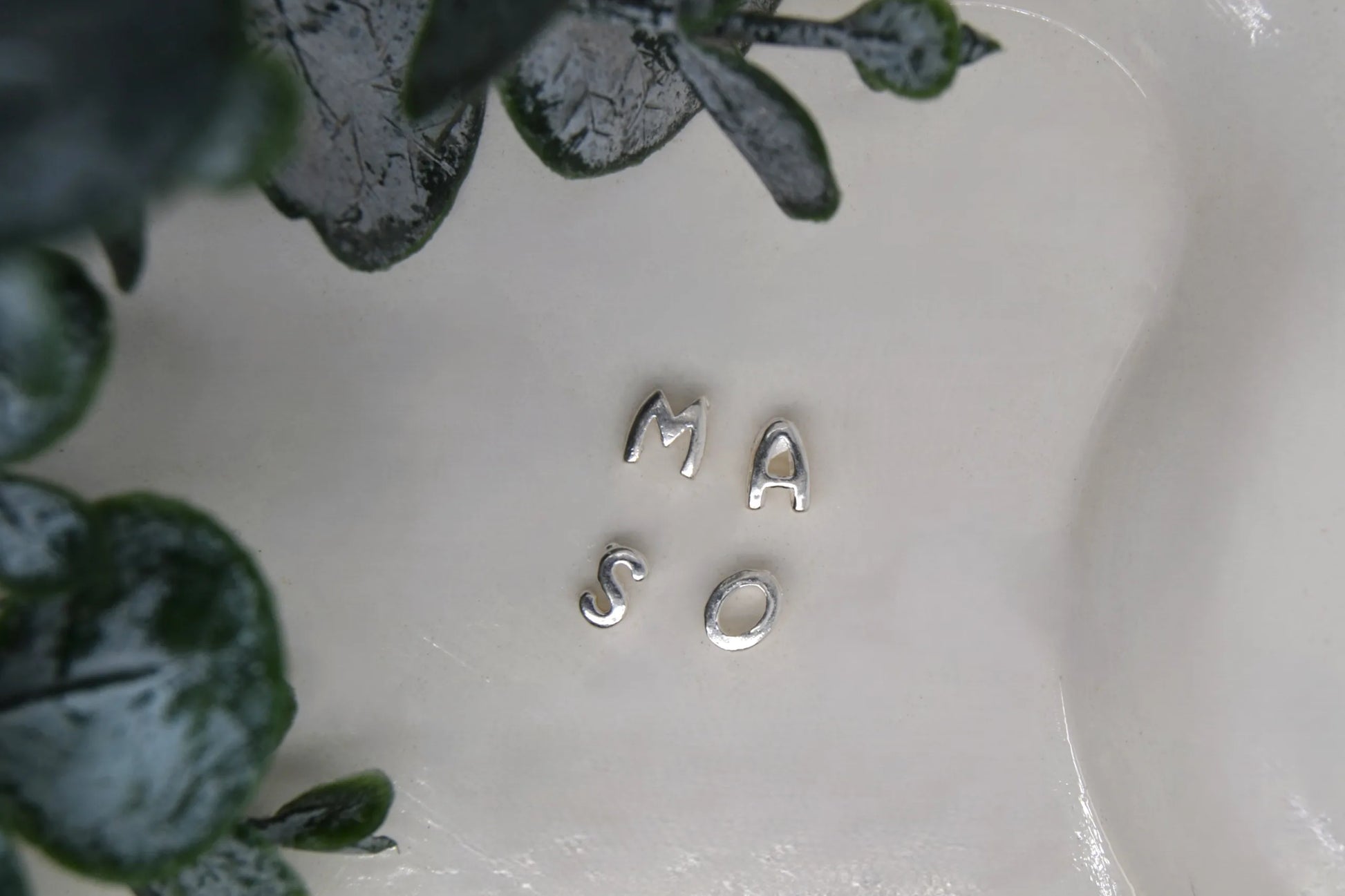 Slide-Through Silver Initials